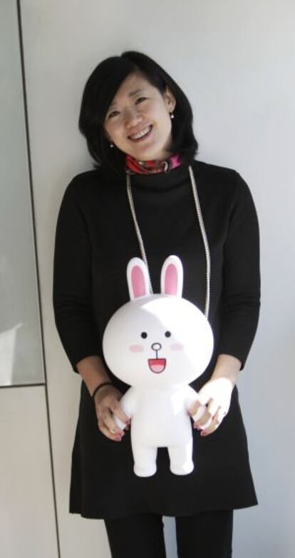 Sunny Kim, Line&#039;s chief executive in Spain.