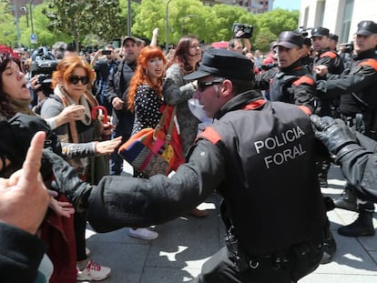Protestas por la sentencia de 'La Manada', en Pamplona.