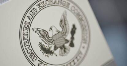 Logotipo de la SEC, en su sede de Washington (EE UU).