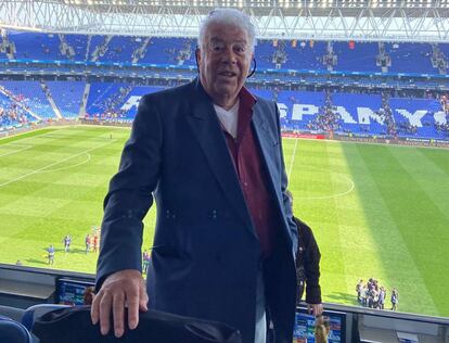 Elías Contel en el RCD Stadium el pasado domingo. 