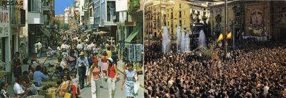 Calle comercial (Rosas), 1973. El traslado de la Virgen (Valencia), 1965.