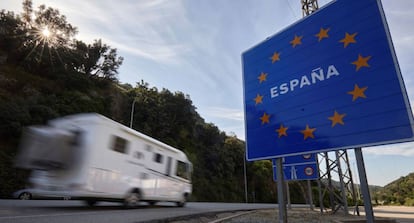 Frontera entre Francia y España en El Pertús.