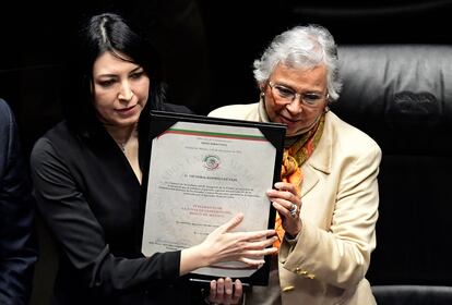 Victoria Rodriguez Ceja y presidenta del Senado Olga Sanchez Cordero