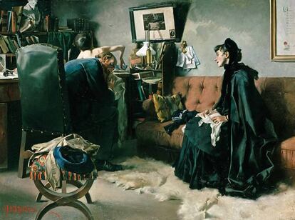 Consulta (un nen problemàtic), quadre d’Hugo Freiherr von Habermann (1886).