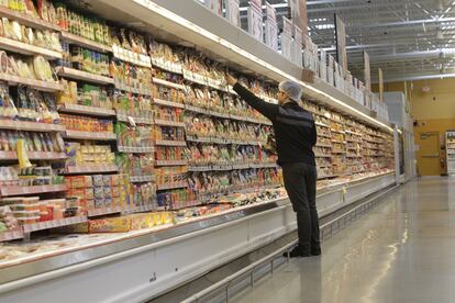 Alimentos procesados en un supermercado de Texas.