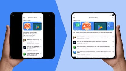 Uso de Android 16 en un teléfono de pantalla plegable