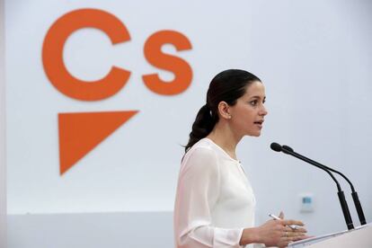 Ines Arrimadas, durante la rueda de prensa. 