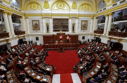 Panorámica del Congreso durante la investidura de Pedro Castillo, en 2022.