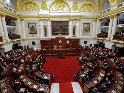 Panorámica del Congreso durante la investidura de Pedro Castillo, en 2022.