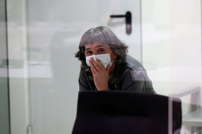 La exjefa de ETA Soledad Iparraguirre, Anboto, en un juicio en la Audiencia Nacional, en marzo de 2021.