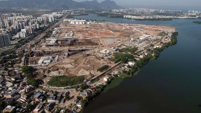 Vista aérea do espaço que albergará o Parque Olímpico de Río 2016.