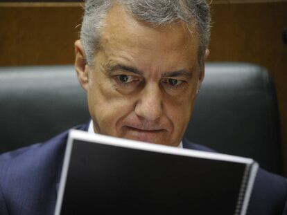 El lehendakari Iñigo Urkullu, en el Parlamento vasco.