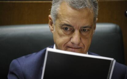 El lehendakari Iñigo Urkullu, en el Parlamento vasco.