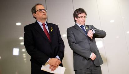 El presidente catalán Quim Torra y el 'expresident' Carles Puigdemont, en una imagen de archivo