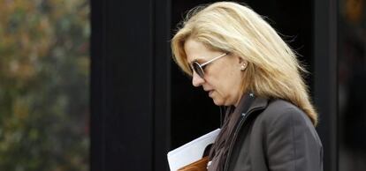 La infanta Cristina, llega a su trabajo el pasado abril.