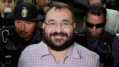 Javier Duarte, en el momento de su extradición en 2017.