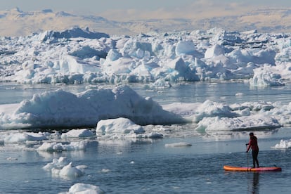 Actividades en la Bahia de Disko, Ilulissat, Groenlandia. 