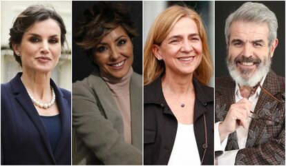 La reina Letizia, Sonsoles Ónega, la infanta Cristina y Lorenzo Caprile.