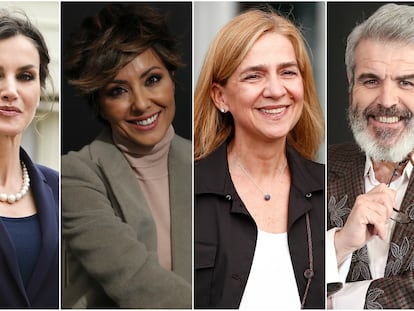 La reina Letizia, Sonsoles Ónega, la infanta Cristina y Lorenzo Caprile.