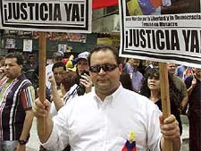 Manifestación en Caracas contra el Gobierno de Chávez.