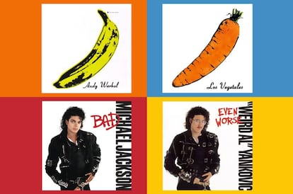 Dos de los ejemplos más claros: las copias de las portadas de 'Bad', de Michael Jackson, y de 'The Velvet Underground & Nico', por parte del estadounidense 'Weird Al' Yankovic y de los madrileños Los Vegetales.