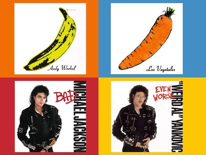 Dos de los ejemplos más claros: las copias de las portadas de 'Bad', de Michael Jackson, y de 'The Velvet Underground & Nico', por parte del estadounidense 'Weird Al' Yankovic y de los madrileños Los Vegetales.