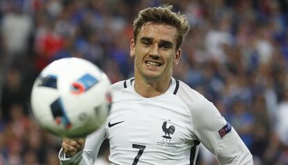 El francés Griezmann, durante el partido contra Suiza.
