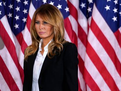 Melania Trump, durante el discurso de su marido, Donald Trump, la noche del 4 de noviembre, tras las elecciones presidenciales de 2020.