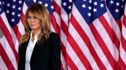 Melania Trump, durante el discurso de su marido, Donald Trump, la noche del 4 de noviembre, tras las elecciones presidenciales de 2020.