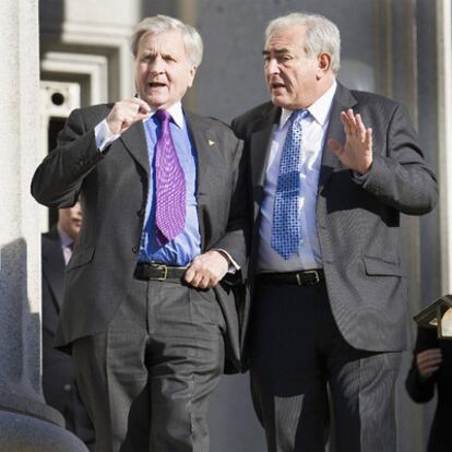 El presidente del BCE, J.-C. Trichet, y el director del FMI, D. Strauss- Khan.