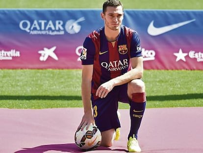 Vermaelen, en su presentación como jugador del Barcelona