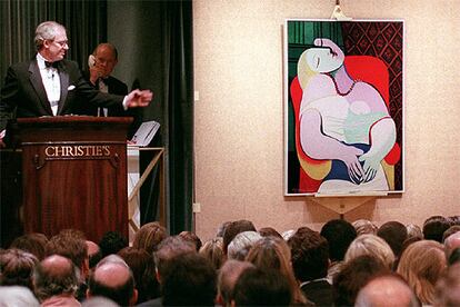 Imagen de la subasta de &#39;El sueño&#39; en 1997 en Christie&#39;s, cuando Wynn se hizo con la obra.