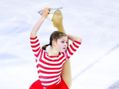 Lipnitskaia, durante una prueba.