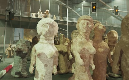 Una imagen del vídeo 'Keening' (2024), animación a partir de esculturas antiguas que Patir iba a presentar en Venecia.