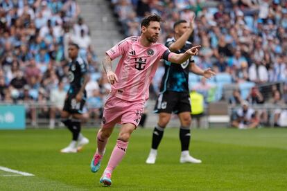 Messi celebra su último gol con el Inter de Miami en la MLS.