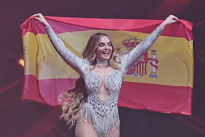 Melody, el viernes durante uno de los ensayos de Eurovisión en Basilea.