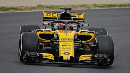 Carlos Sainz en el circuito de Montmeló.