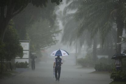 Tormenta en el circuito de Sepang durante la clasificación del Gran Premio de Malasia