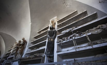 Momias en las catacumbas de los capuchinos de Palermo (Sicilia).