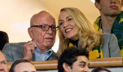 Jerry Hall y Rupert Murdoch. 