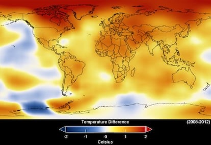 Media de anomal&iacute;as de temperatura entre 2008 y 2012.