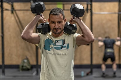 Guijarro, durante una sesión de 'crossfit'. 