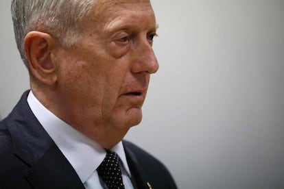 El jefe del Pent&aacute;gono, James Mattis, en un acto en abril