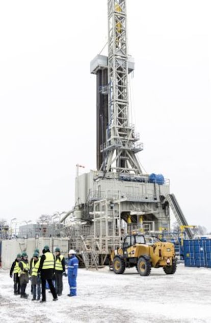 Pozo de exploración en Gapowo (Polonia) en el que la empresa BNK busca extraer gas de esquisto mediante fracking.