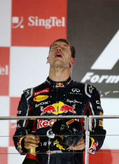 Sebastian Vettel, en el podio