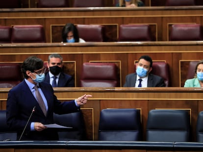 Spain's Health Minister Salvador Illa in Congress.