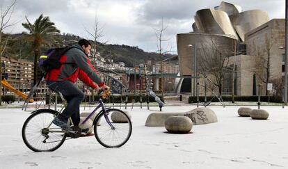 Imagen de una nevada caída en Bilbao el pasado febrero