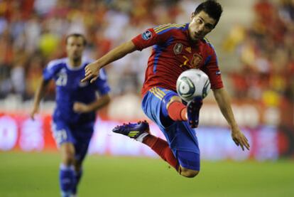 Villa, el mes pasado, ante Liechtenstein en Logroño.