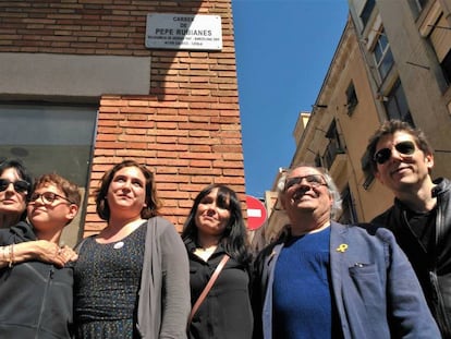 Ada Colau en la inauguración de la calle Pepe Rubianes, en Barcelona.