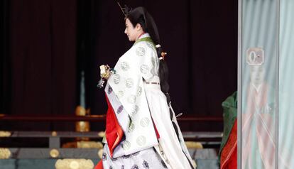 La emperatriz Masako, en la entronización del emperador Naruhito, el pasado martes, en Japón.